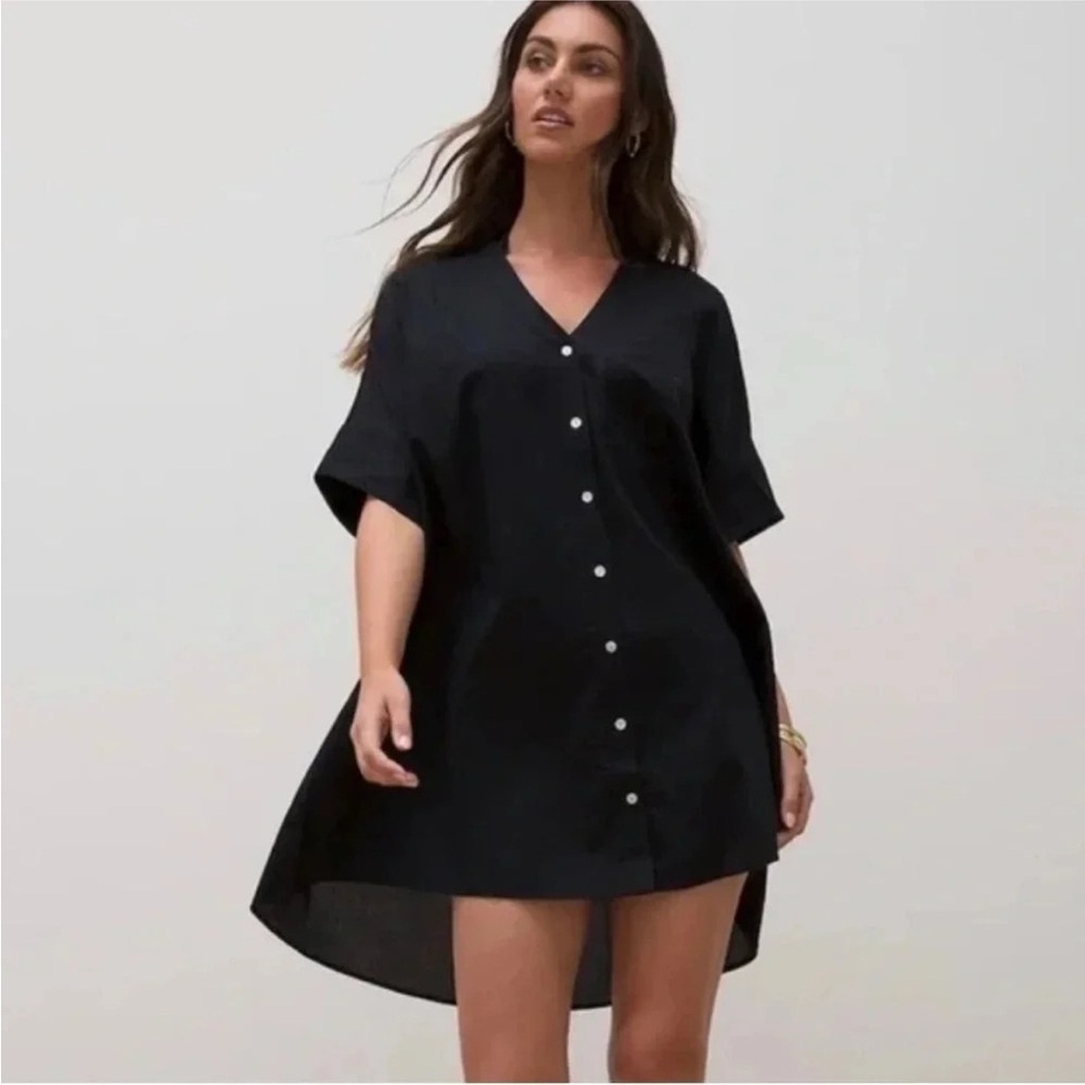 NEW Soma size XXL Black Oversized Button Up Swim Coverup